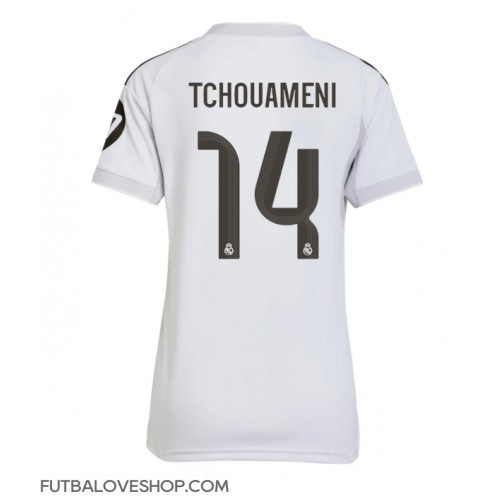 Dres Real Madrid Aurelien Tchouameni #14 Domáci pre Ženy 2025-26 Krátky Rukáv Dres Real Madrid Aurelien Tchouameni #14 Domáci pre Ženy 2025-26 Krátky Rukáv